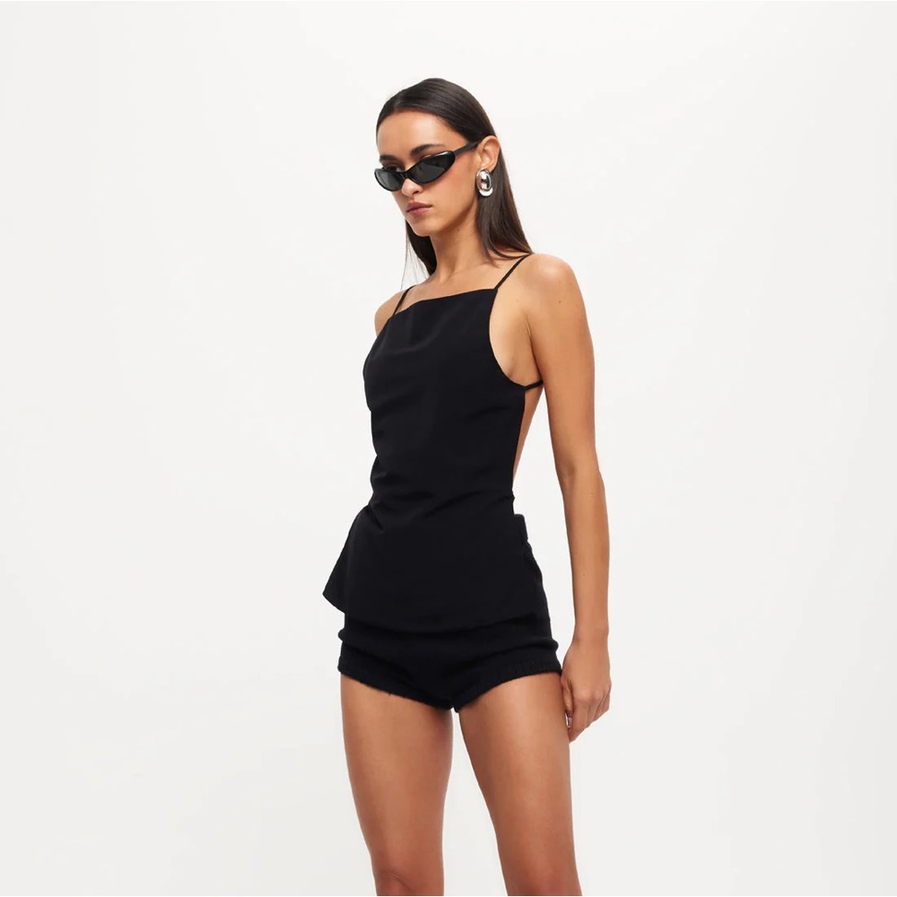 Lioness Black Square Neck Spaghetti Strap Top - Picture 4 of 9